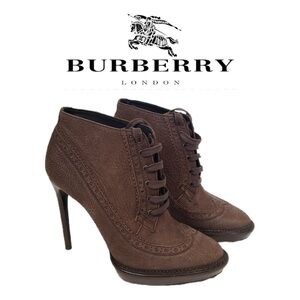 Burberry Prorsum Howcroft Leather Oxford Platform Stiletto Heeled Ankle Boots 41